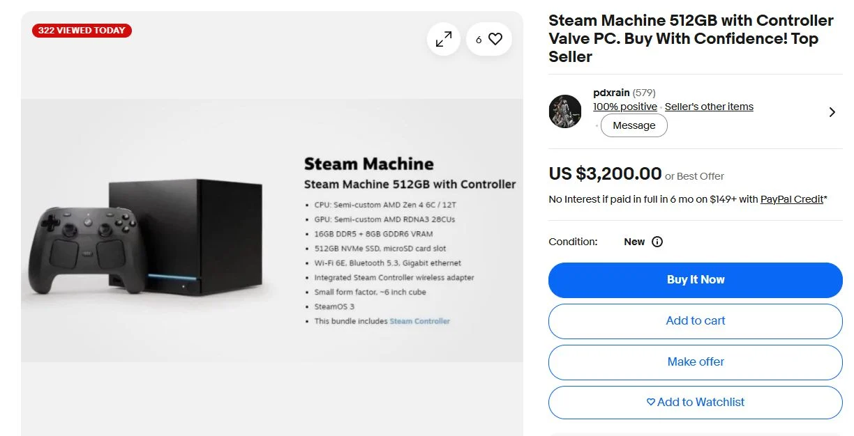 ebay steam machine