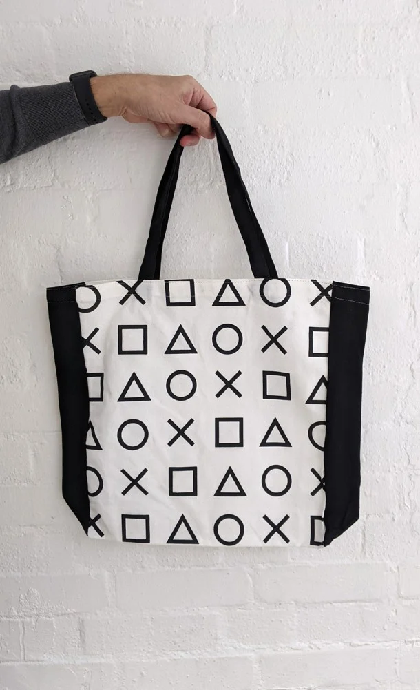 insert coin clothing playstation collection tote bag.original