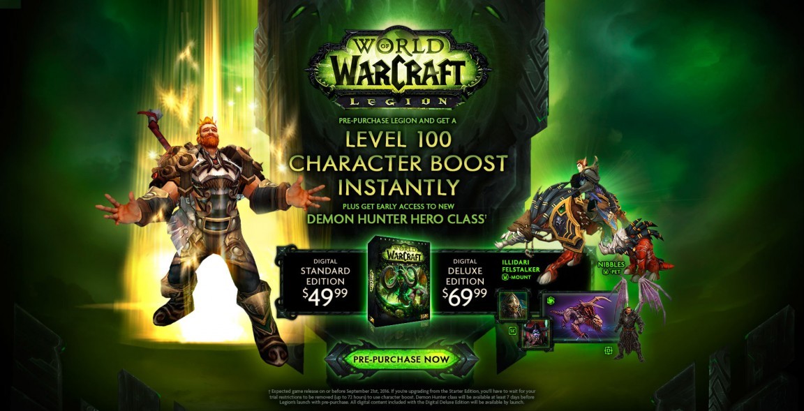 World of Warcraft: Legion: Ημερομηνία κυκλοφορίας