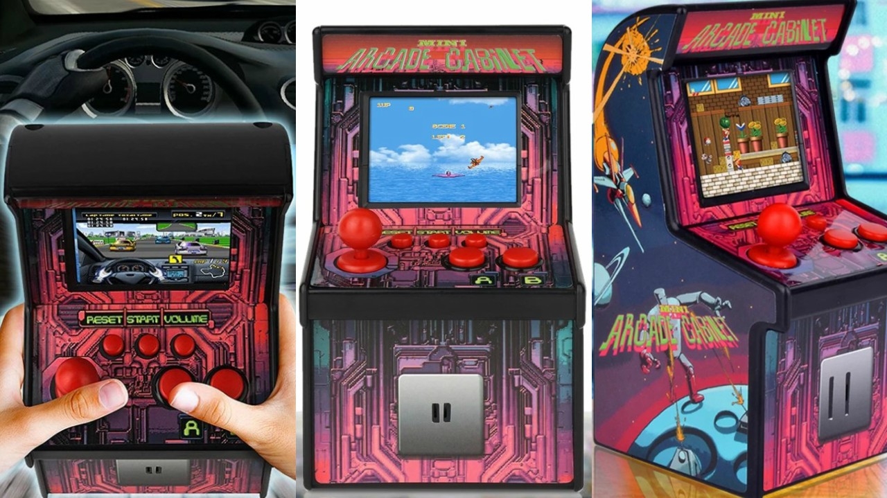 Retro Mini Arcade Video Game Rose Red
